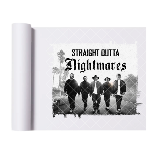 Straight Out Of Nightmares - Ready To Press Print Transfer for Apparel, Cotton, Polyester & Blends - High-Quality Print- Commercial Grade