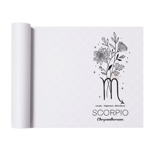 Scorpio Chrysanthemum - Direct Print Film Transfer for T-Shirts, Cotton, Polyester & Blends - High-Quality Print