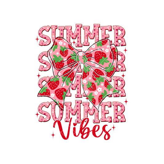 Strawberry Summertime Vibe Bow PNG