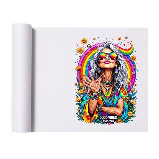 Good Vibes Forever - Direct Print Film Transfer for T-Shirts, Cotton, Polyester & Blends - High-Quality Print