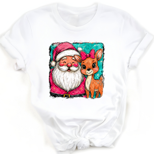 Santa Little Deer - Premium Graphic T-Shirt for Casual Wear