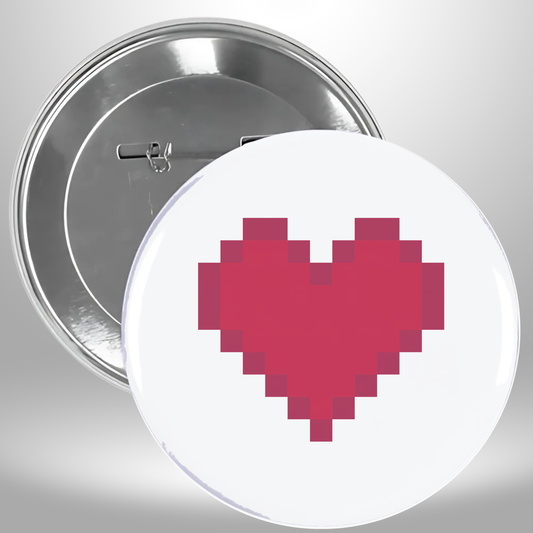 8 Bit Heart Pinback Button