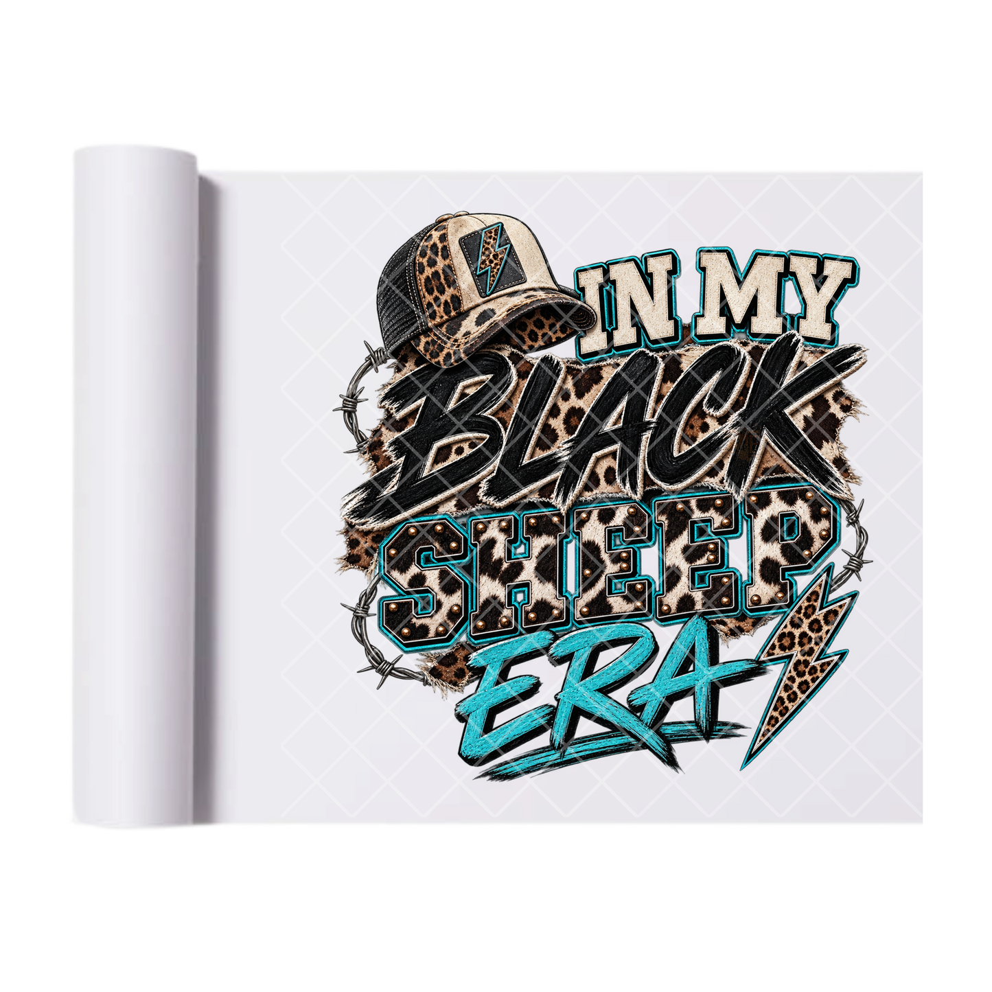 In My Black Sheep Era Turquoise - Ready To Press Print Transfer for Apparel, Cotton, Polyester & Blends - High-Quality Print- Commercial Grade