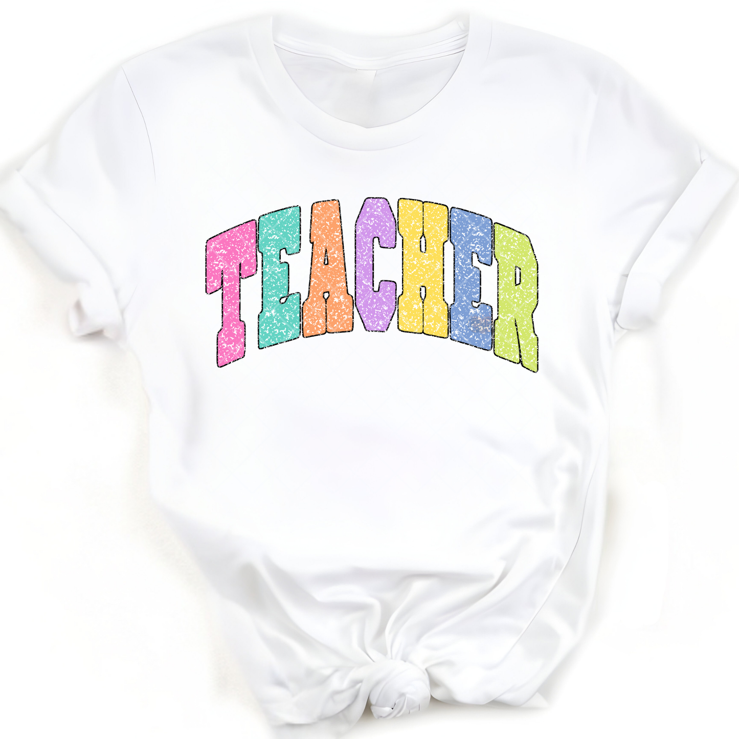 Teacher Distressed Multi-Color - Premium Graphic T-Shirt for Casual Wear