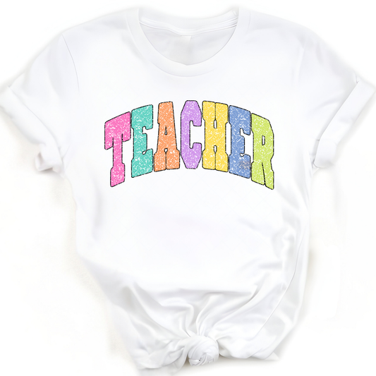 Teacher Distressed Multi-Color - Premium Graphic T-Shirt for Casual Wear