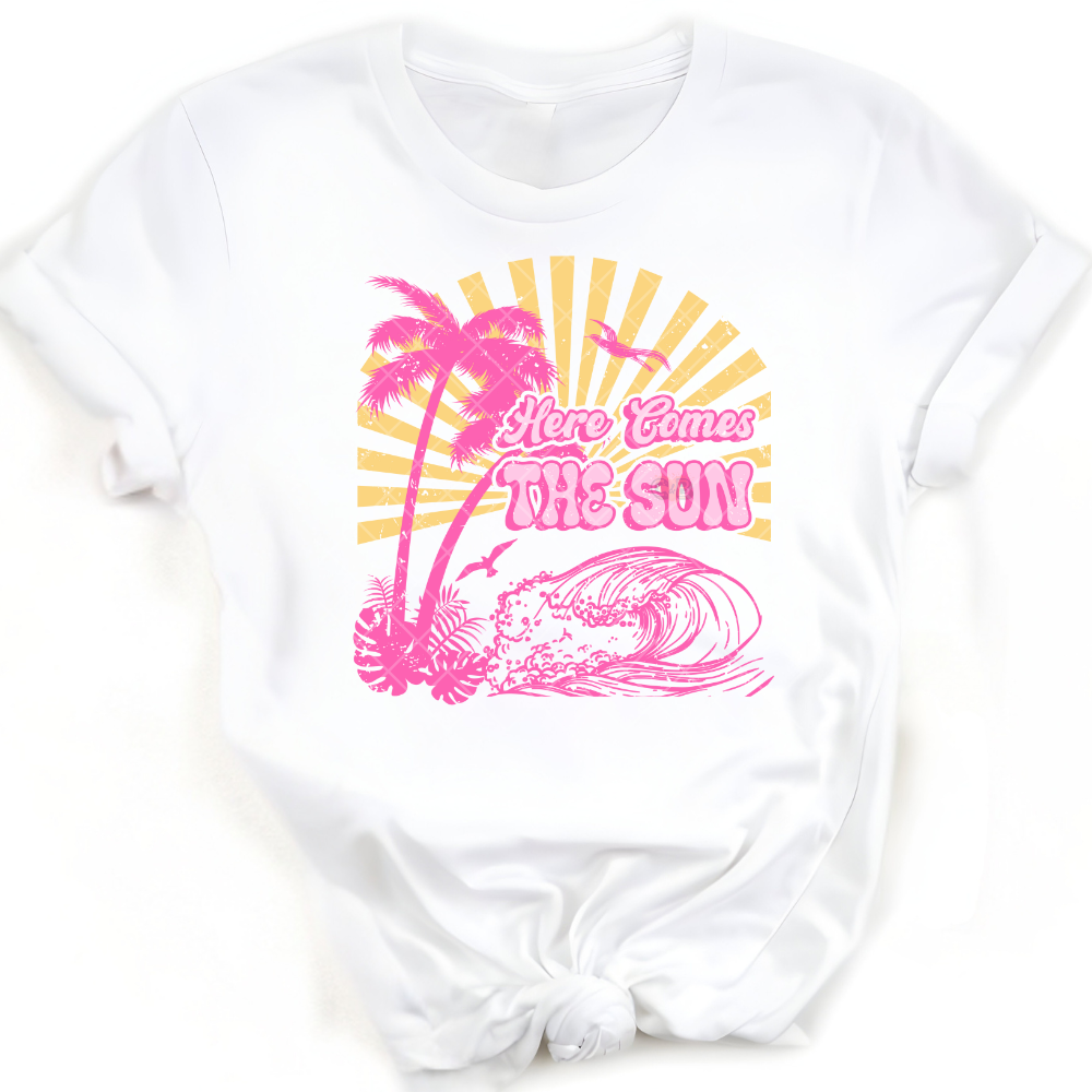 Here Comes The Sun Pink Yellow PNG
