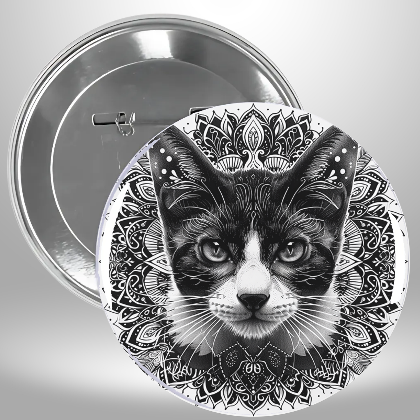 Bw Cat Pinback Button