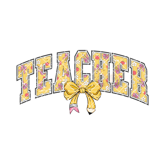Teacher pencil theme pencil bow PNG