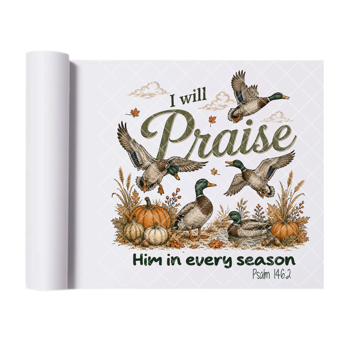 I Will Praise Him Mallard Ducks - Premium Graphic T-Shirt for Casual Wear