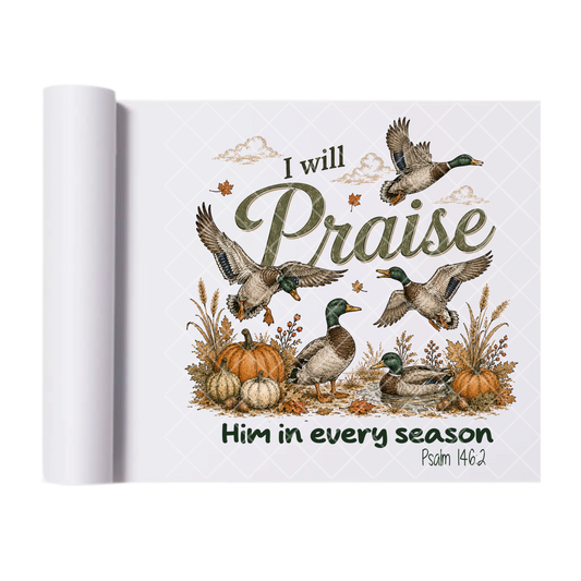 I Will Praise Him Mallard Ducks - Premium Graphic T-Shirt for Casual Wear