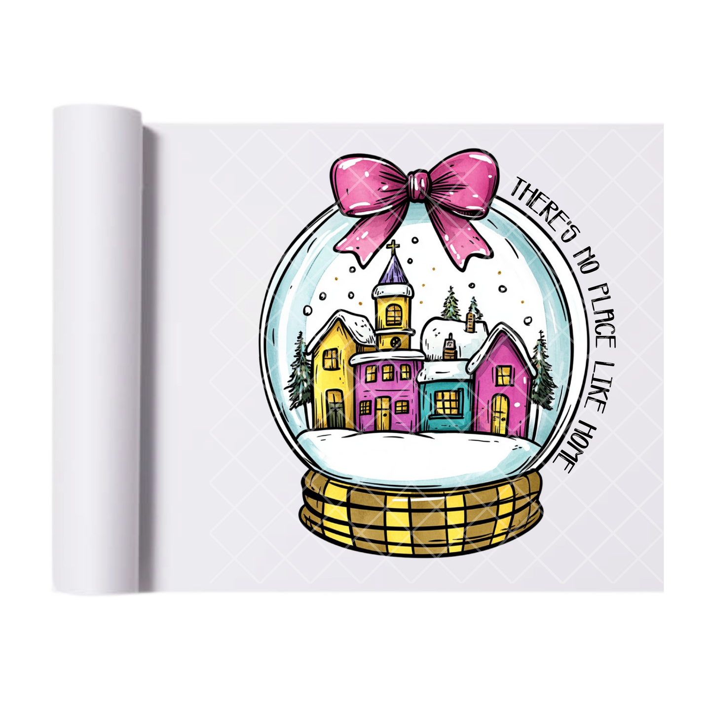 No Place Like Home Snow Globe - Direct-To-Film Heat Transfer for T-Shirts, Cotton, Polyester & Blends - High-Quality Print