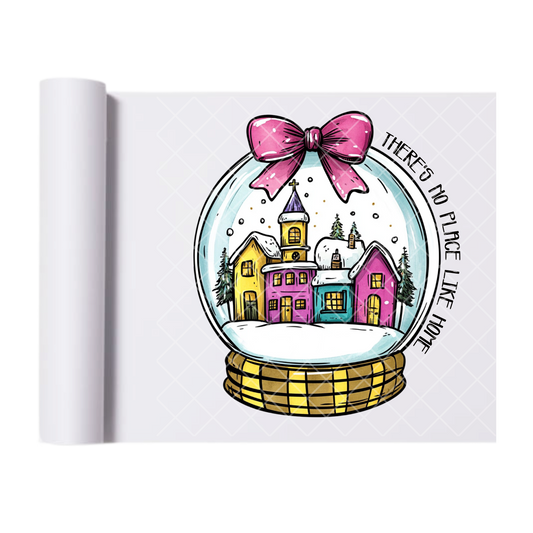 No Place Like Home Snow Globe - Direct-To-Film Heat Transfer for T-Shirts, Cotton, Polyester & Blends - High-Quality Print