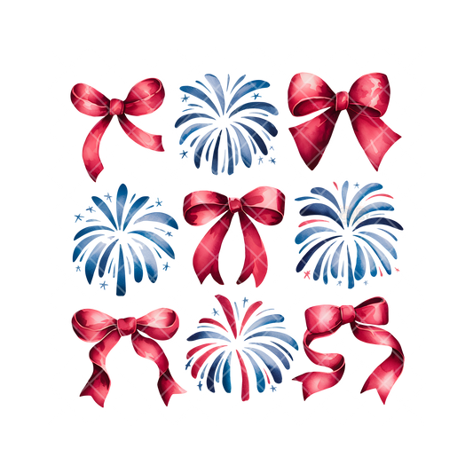 Blue Works Red Bows PNG