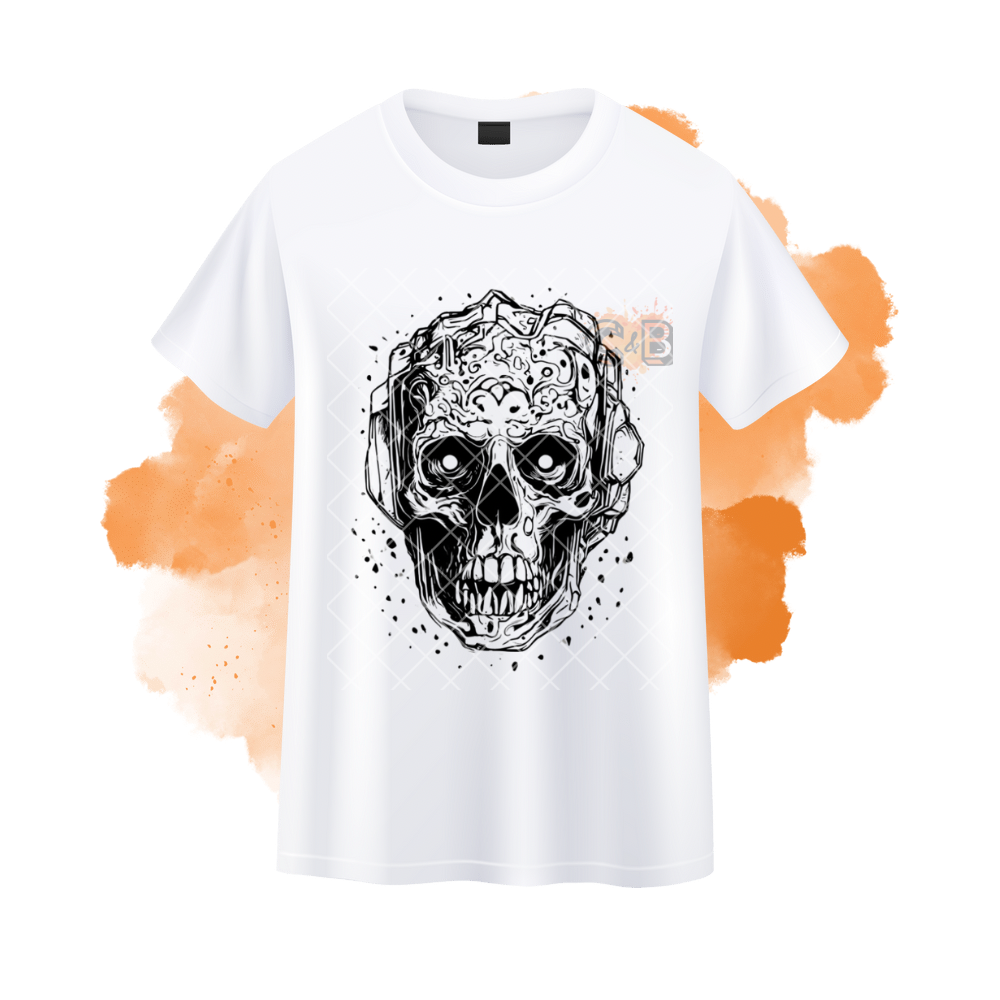 Zombie Head Line Drawing T-Shirt