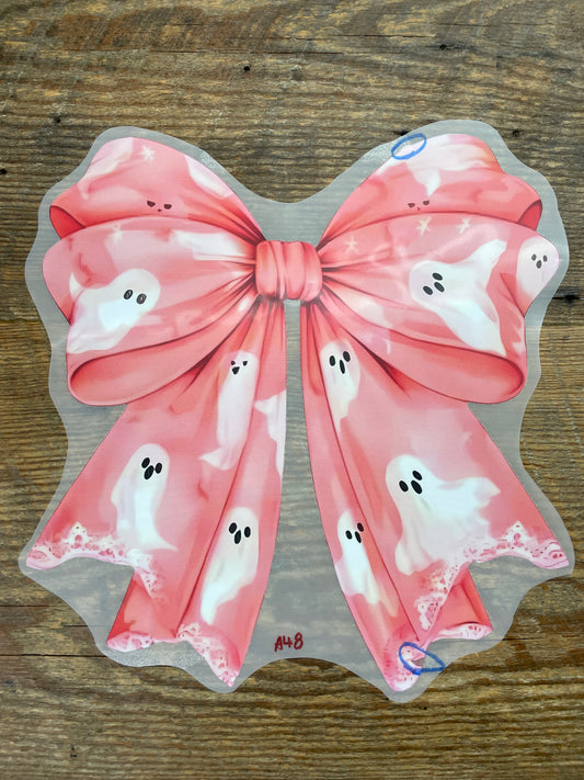 Pink bow with ghost #A48 Discount Print