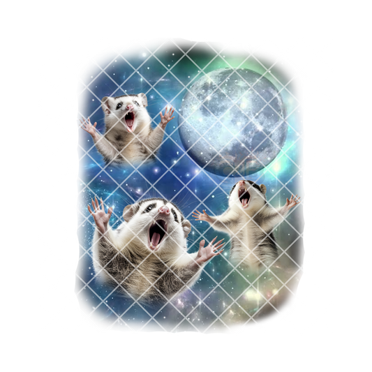 Opossum moon glam PNG