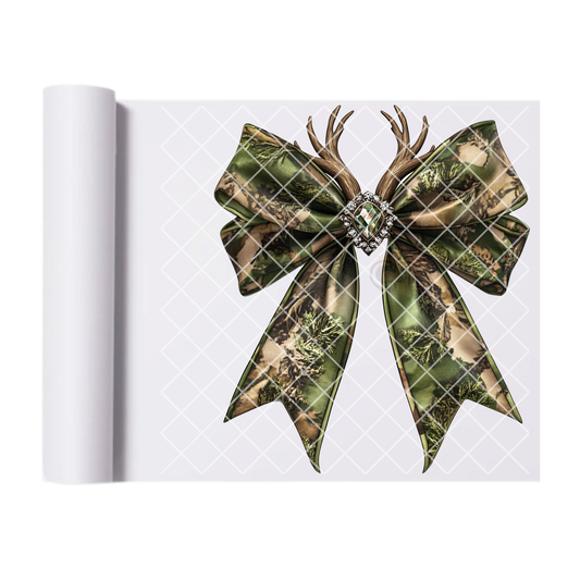 Camo Christmas Bow DTF Transfer