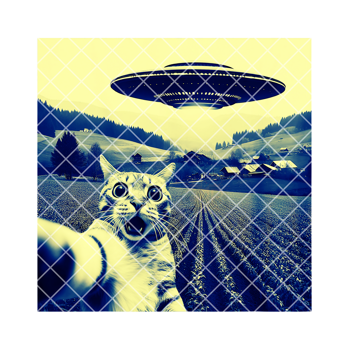 Cat selfie with ufo PNG