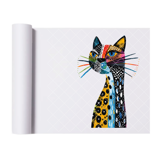Cat Art Painting - Direct Print Film Transfer for Trendy T-Shirts, Cotton, Polyester & Blends - High-Quality Print