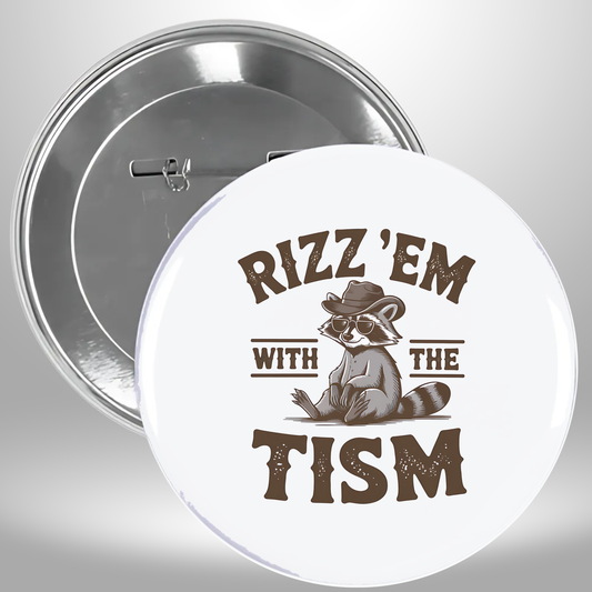 Rizz Racoon Pinback Button