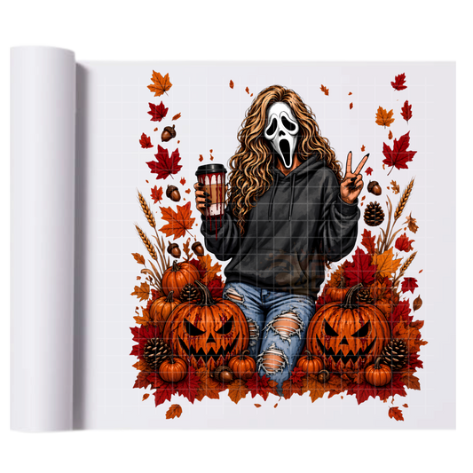 Scream queen autumn peace - Ready To Press Print Transfer for Apparel, Cotton, Polyester & Blends - High-Quality Print- Commercial Grade