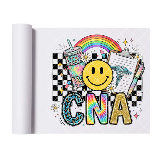 Rainbow CNA Smiley - Direct Print Film Transfer for T-Shirts, Cotton, Polyester & Blends - High-Quality Print