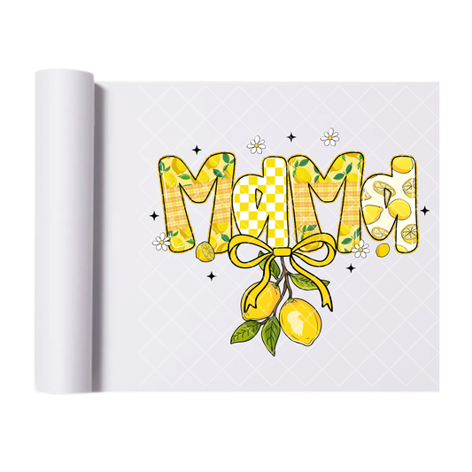 Mama Ribbon Lemons - Direct Print Film Transfer for T-Shirts, Cotton, Polyester & Blends - High-Quality Print