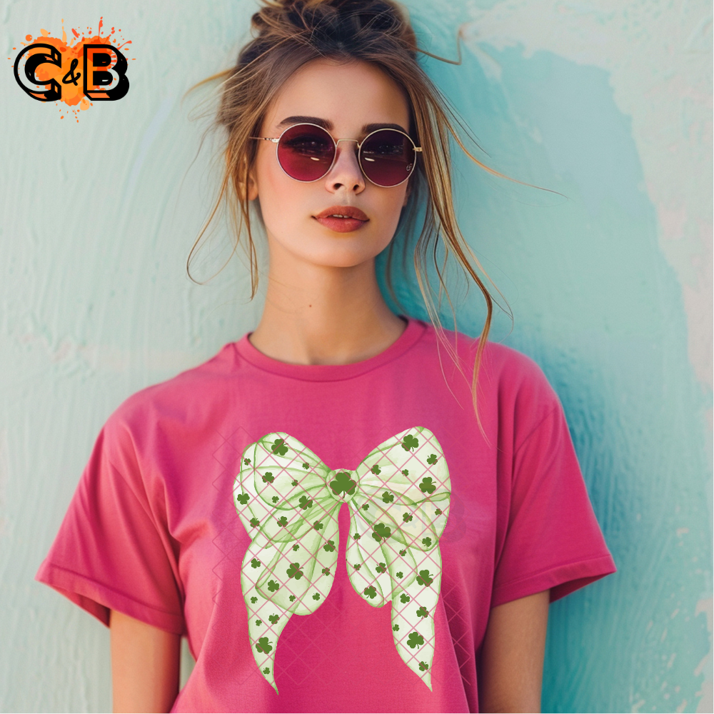 Shamrock Clover Bow PNG
