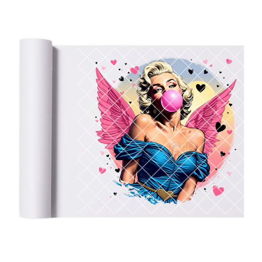 Blond pink wings DTF transfer-high quality transfer for printing
