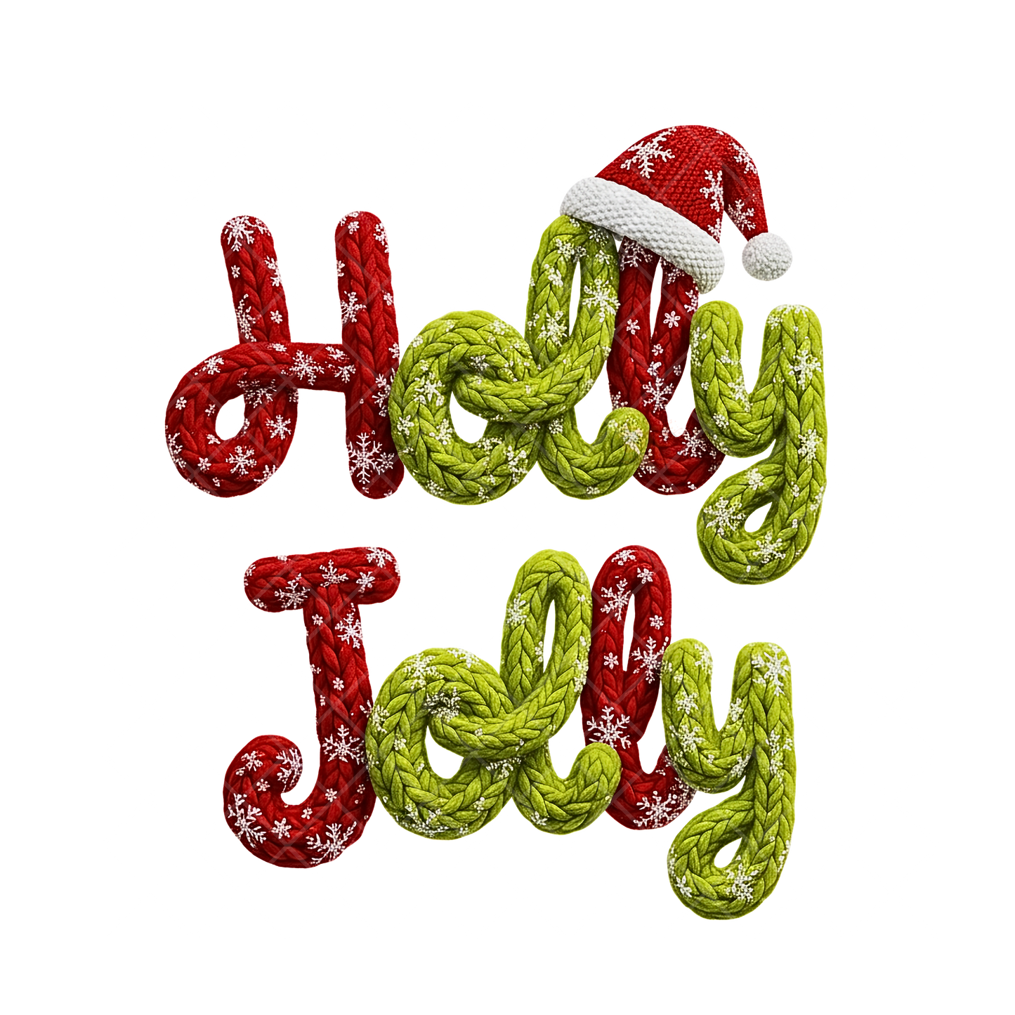 Holly Jolly Faux Yarn PNG File