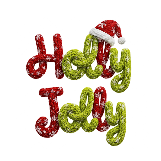 Holly Jolly Faux Yarn PNG File