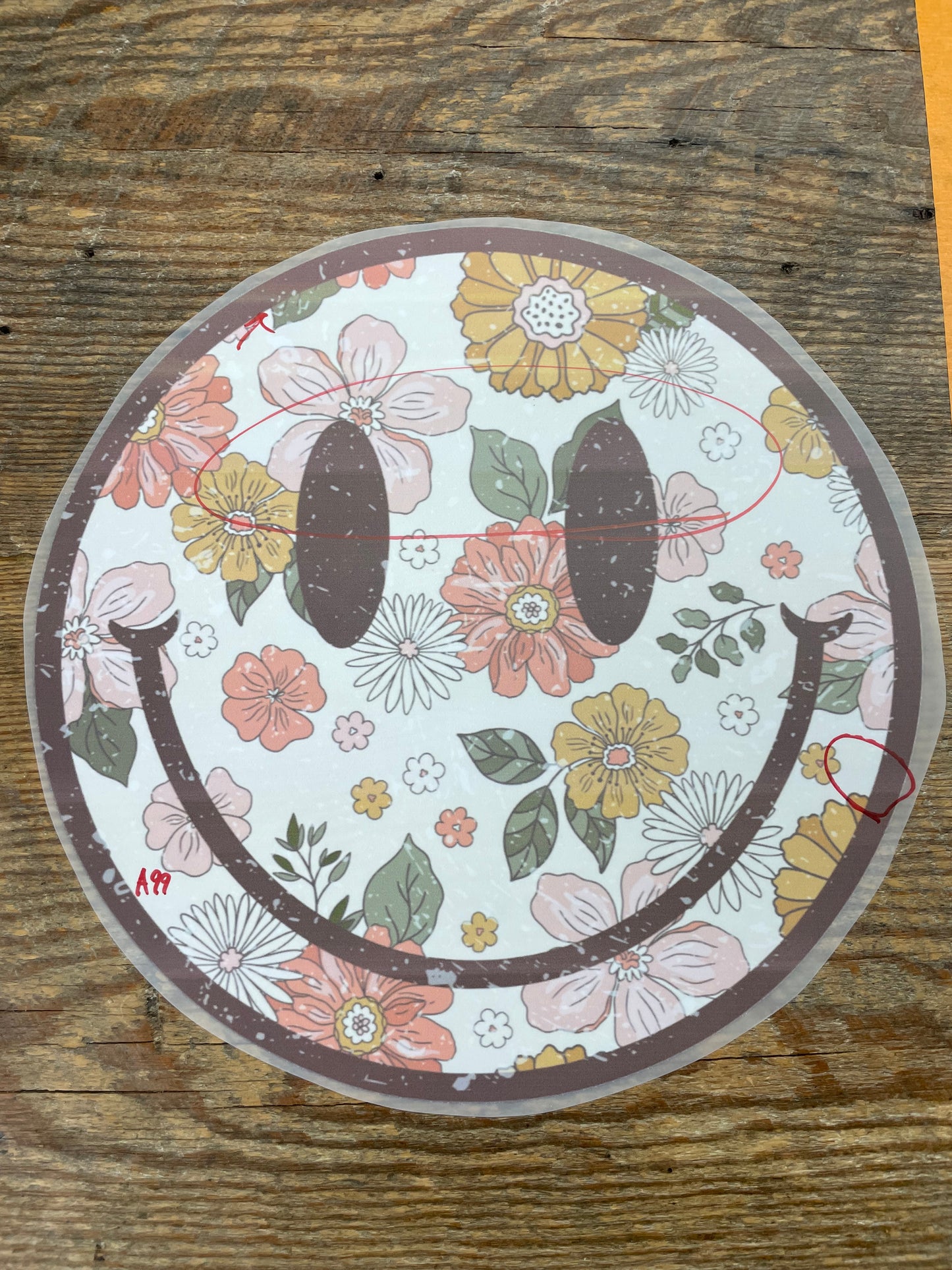 Floral smiley#A99 Discount Print