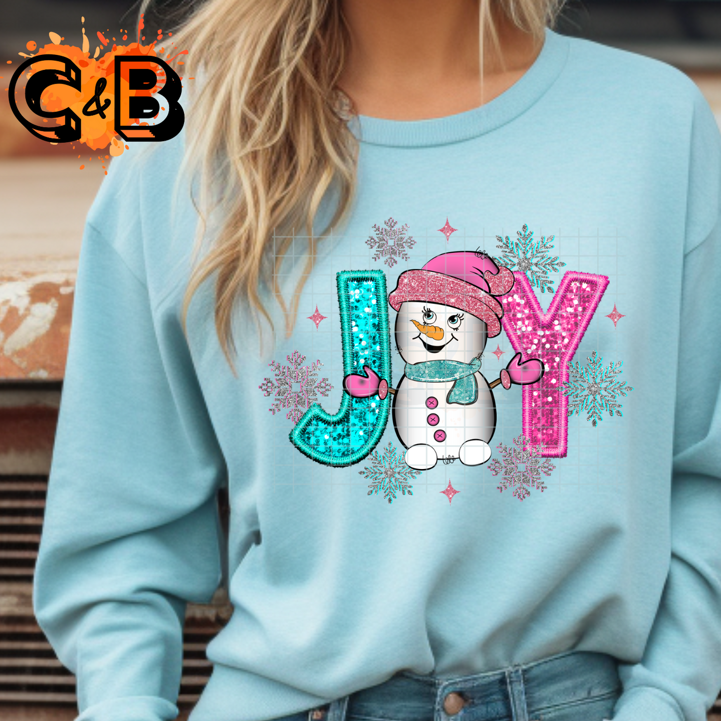 JOY Snowman Glitter T-Shirt