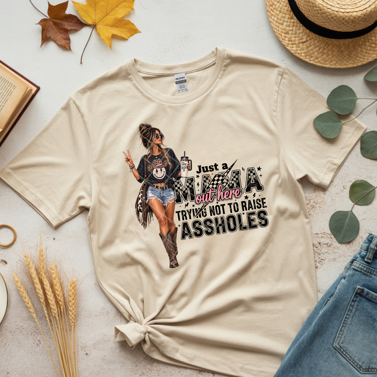 Just A Mama Trying - Premium Graphic T-Shirt for Casual Wear