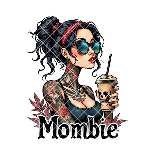 Mombie babe skull coffee png