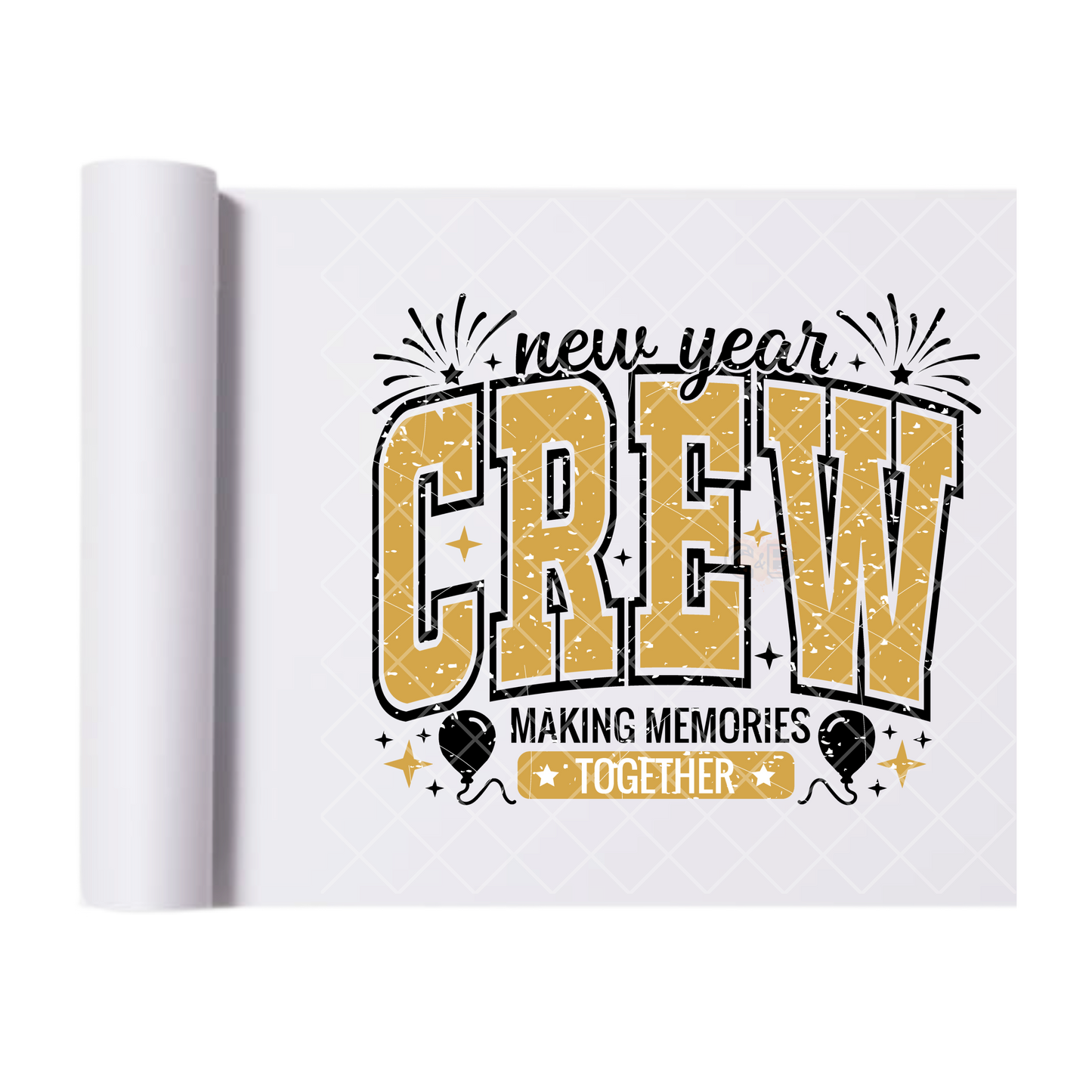 New Year Crew Memories - Direct-To-Film Heat Transfer for T-Shirts, Cotton, Polyester & Blends - High-Quality Print
