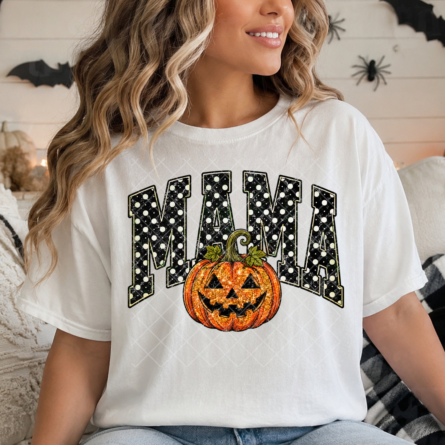 Mama PokaDot Pumpkin - Premium Graphic T-Shirt for Casual Wear