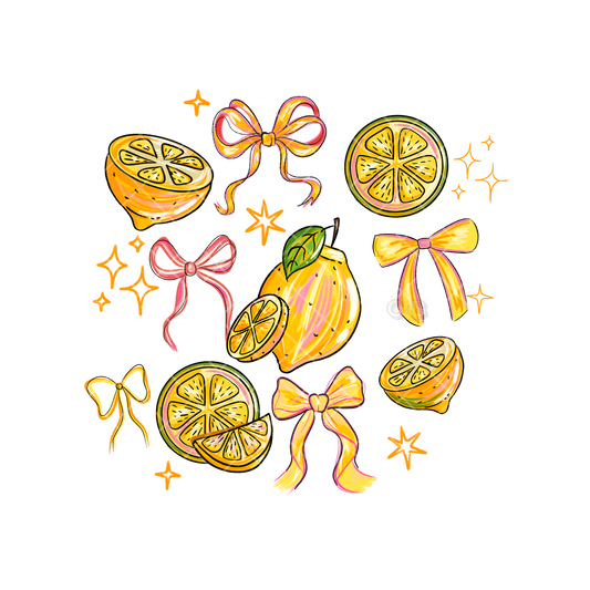 Lemon Slice Ribbon Bows PNG
