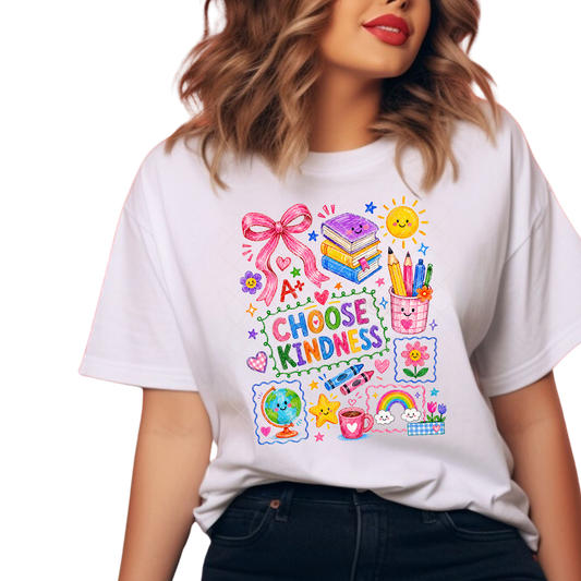 Chose Kindness School Doodle - Premium Graphic T-Shirt for Casual Wear