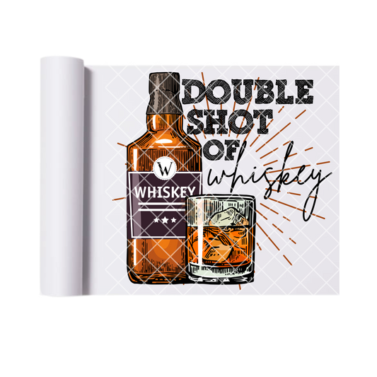 Double Shot Of Whiskey Whiskey Bottle DTF Transfer