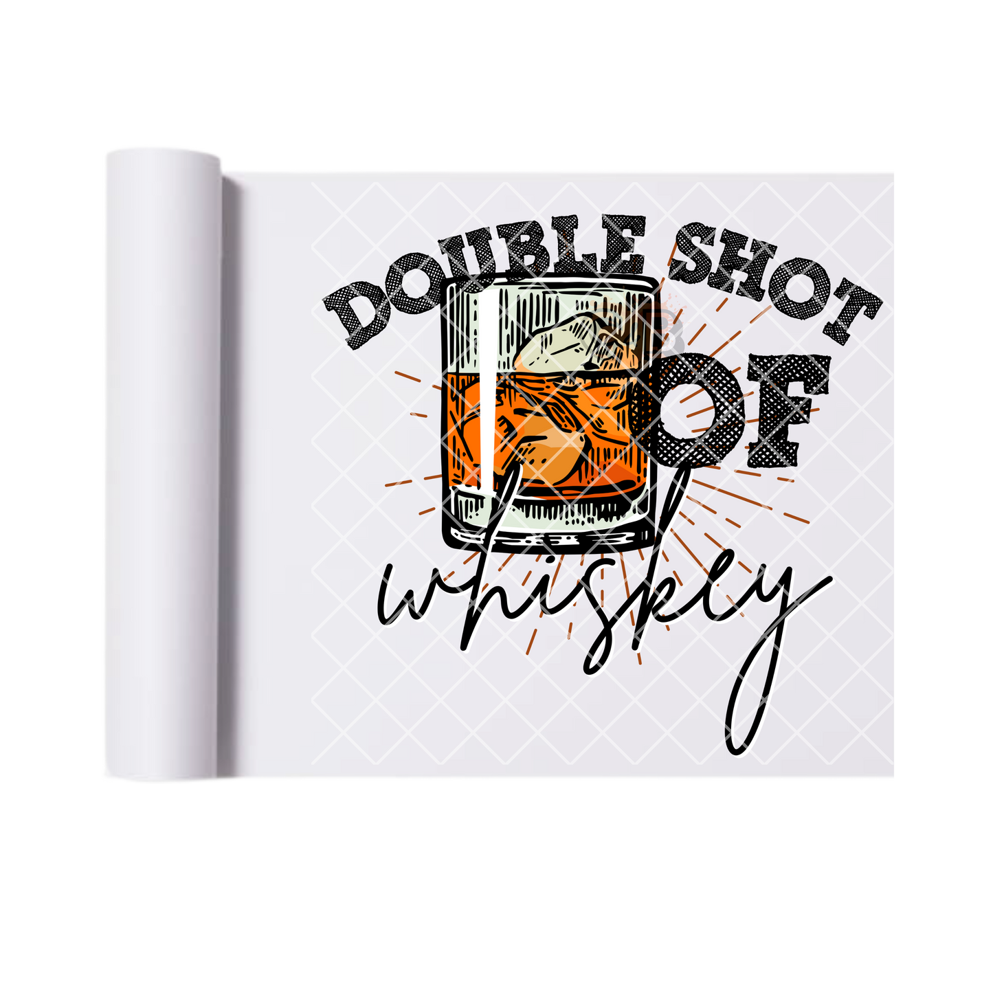 Double Shot Of Whiskey Glass DTF Transfer