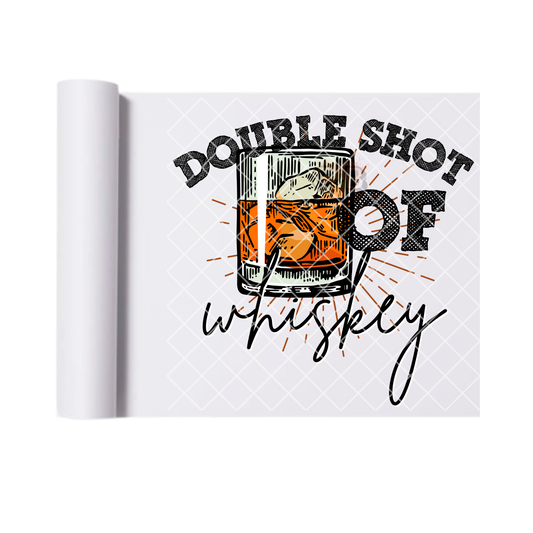 Double Shot Of Whiskey Glass DTF Transfer