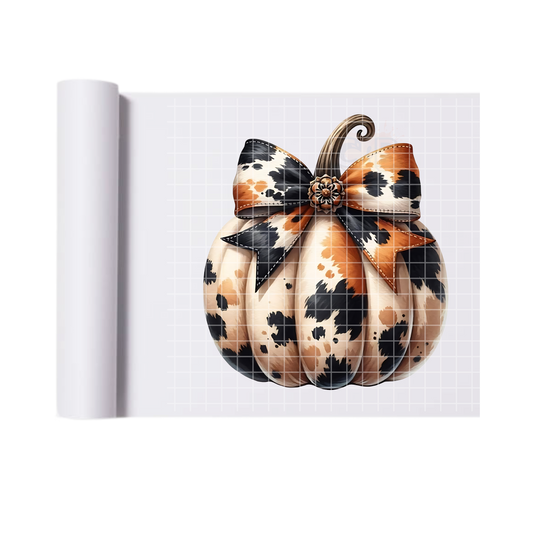 Cow Print Pumpkin DTF Transfer