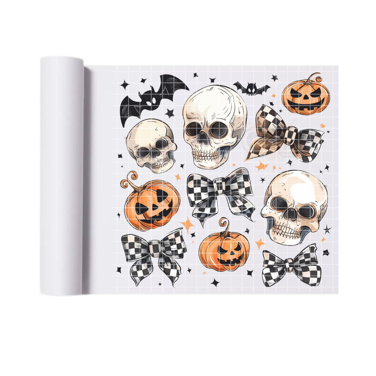 Halloween Skulls Bows Pumpkins & Bats DTF Transfer