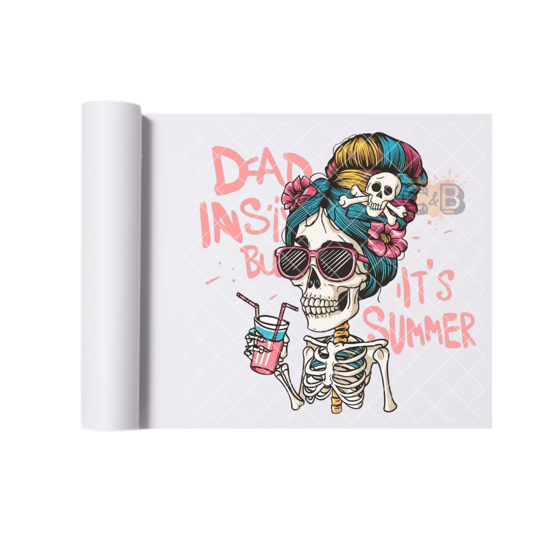 Dead Inside But It's Summer DTF Transfer