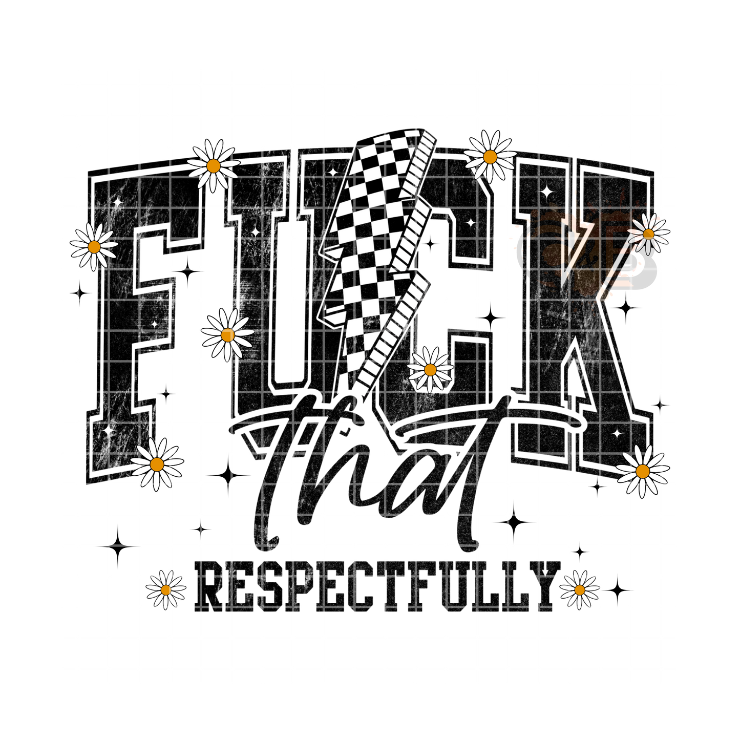 F**K That Retro Checkered Bolt PNG