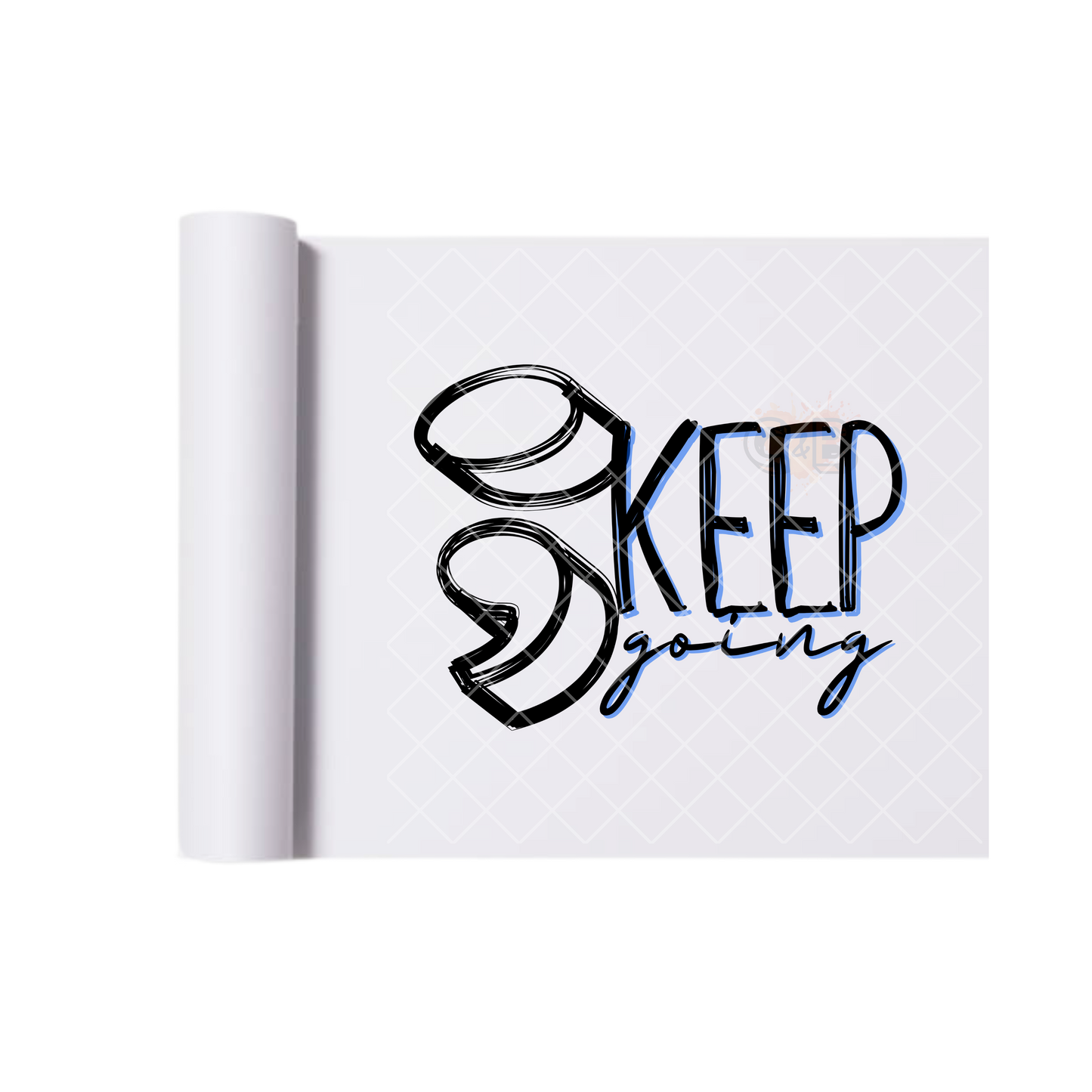 Keep Going Semicolon Blue DTF Transfer