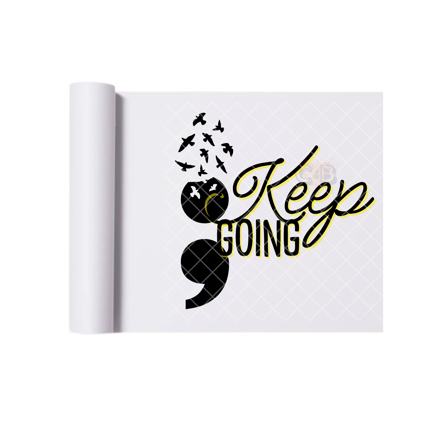 Keep Going Semicolon Yellow DTF Transfer