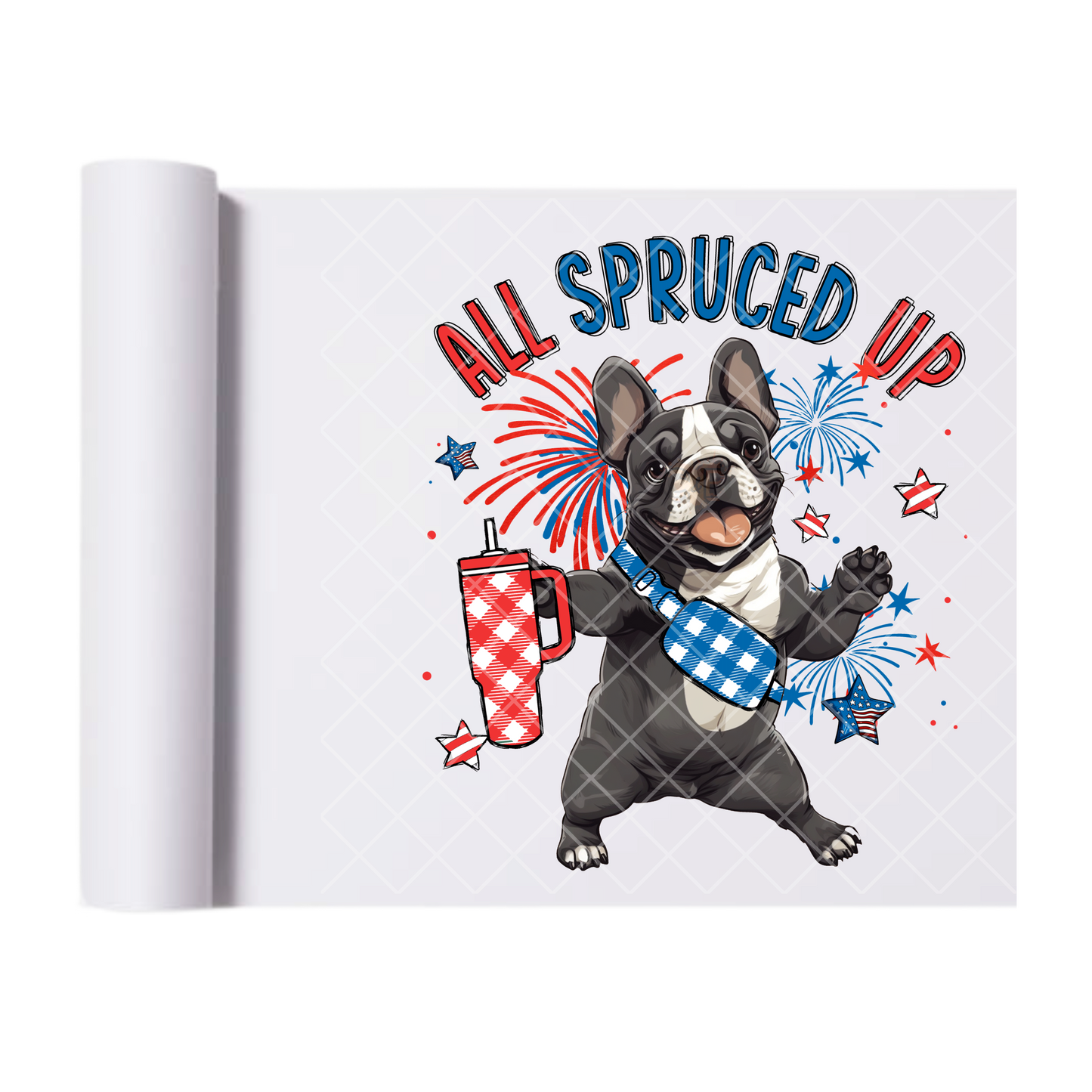 All Spruced Up - Direct Print Film Transfer for Trendy T-Shirts, Cotton, Polyester & Blends - High-Quality Print