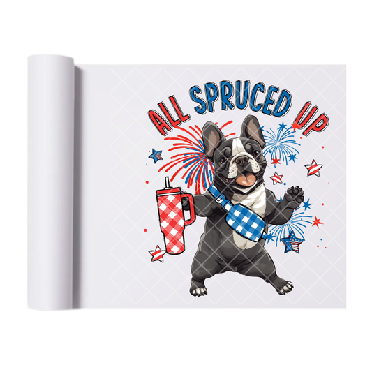 All Spruced Up - Direct Print Film Transfer for Trendy T-Shirts, Cotton, Polyester & Blends - High-Quality Print